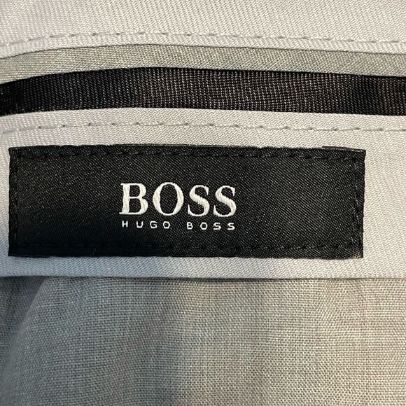 BOSS Hugo Boss Giro 100% Virgin Wool Slim Fit Dress Pants Gray Knit Flat Front 3 - Picture 8 of 13